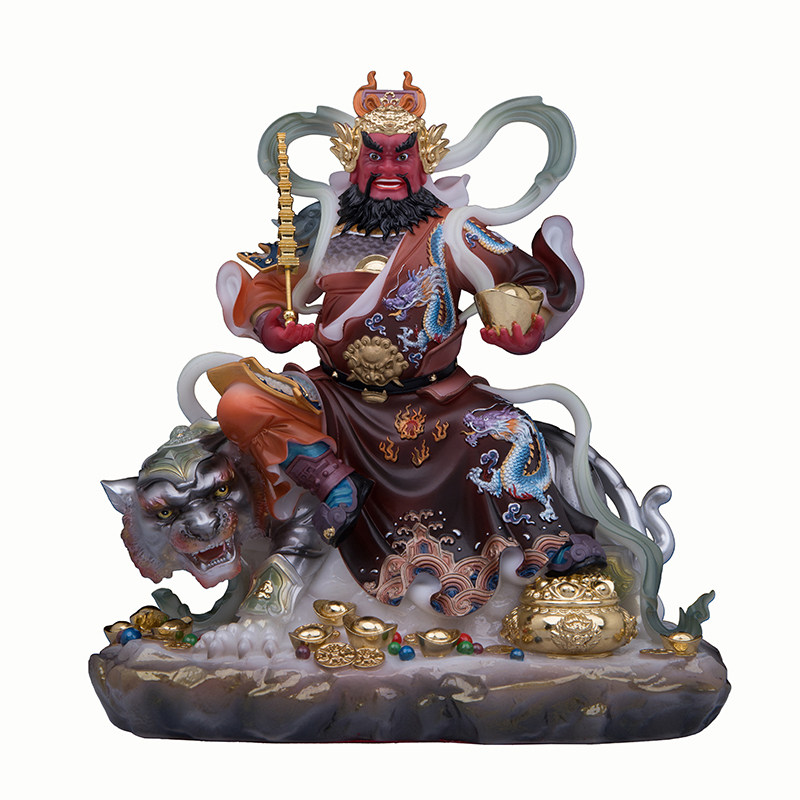 武财神赵公明神像汉白玉赵玄坛赵元帅像家用店铺公司开业供奉摆件