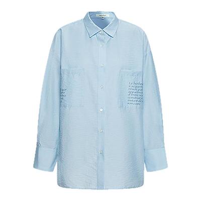 MOUSSY 早春新品清新休闲风宽松舒适衬衫外套女028IAA30-0101