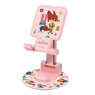 迪士尼可旋转手机支架2026新款桌面手机架支架粉色可调节升降平板ipad支撑架便捷可爱朱迪尼克懒人拍摄神器女