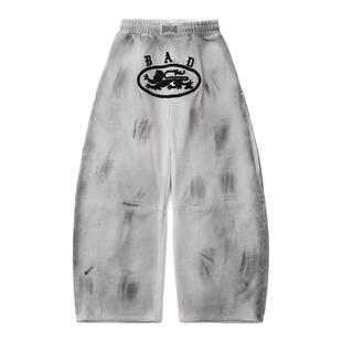 韩国badblood美式高街扎染重磅卫裤女宽松bf慵懒风运动弯刀阔腿裤