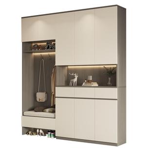 帕美迪实用木鞋柜玄关柜坐凳一体家用门口储物门厅柜隔断入户定制