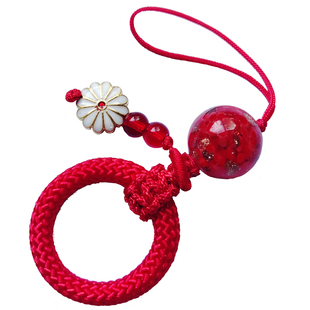 原创新品个性短款手机吊坠手工车钥匙挂绳中国风男女指环手拎绳艺