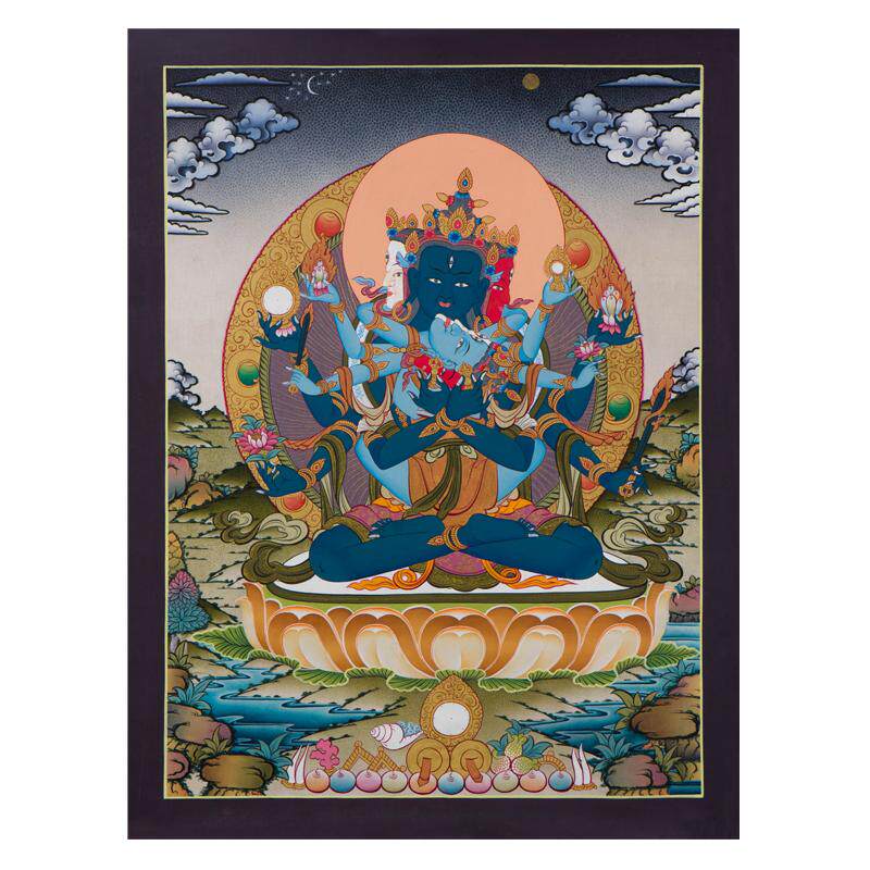 闯隆尼泊尔纯手绘密集金刚 装饰画西藏本命 客厅玄关吉祥壁画