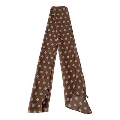 棕色波点丝巾印花高级百搭配饰系