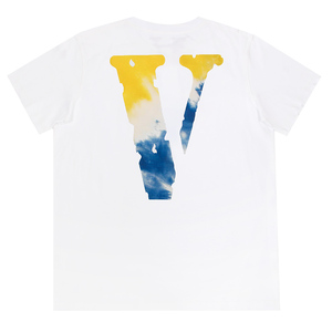 VLONE  蓝黄扎染大V字Logo 短袖T恤FRIENDS-系列情侣款