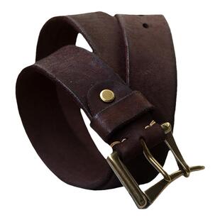 昱谷SHOU+鞣制水牛皮腰带软面毛底 vintage小众牛仔中古皮带宽3.5