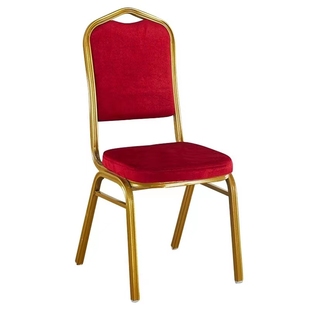 酒店椅子将军椅宴会椅婚庆皇冠贵宾椅会议培训椅红色软包饭店餐椅