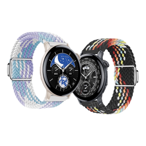 适用vivowatchwatch5手表带gt2手环新款watch3磁吸扣编织iqoo腕表带滑扣2运动智能手表男腕带女表链透气秋冬