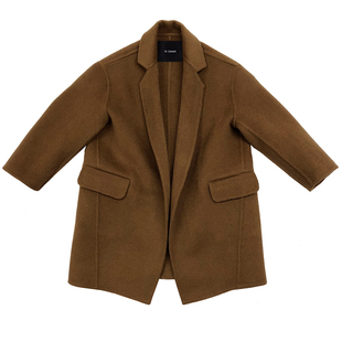 UL双面羊绒羊毛呢大衣女宝宝女童男童外套儿童秋冬季新款大童小童