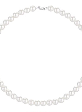 人造冰雪澳白珍珠项链冷白光
