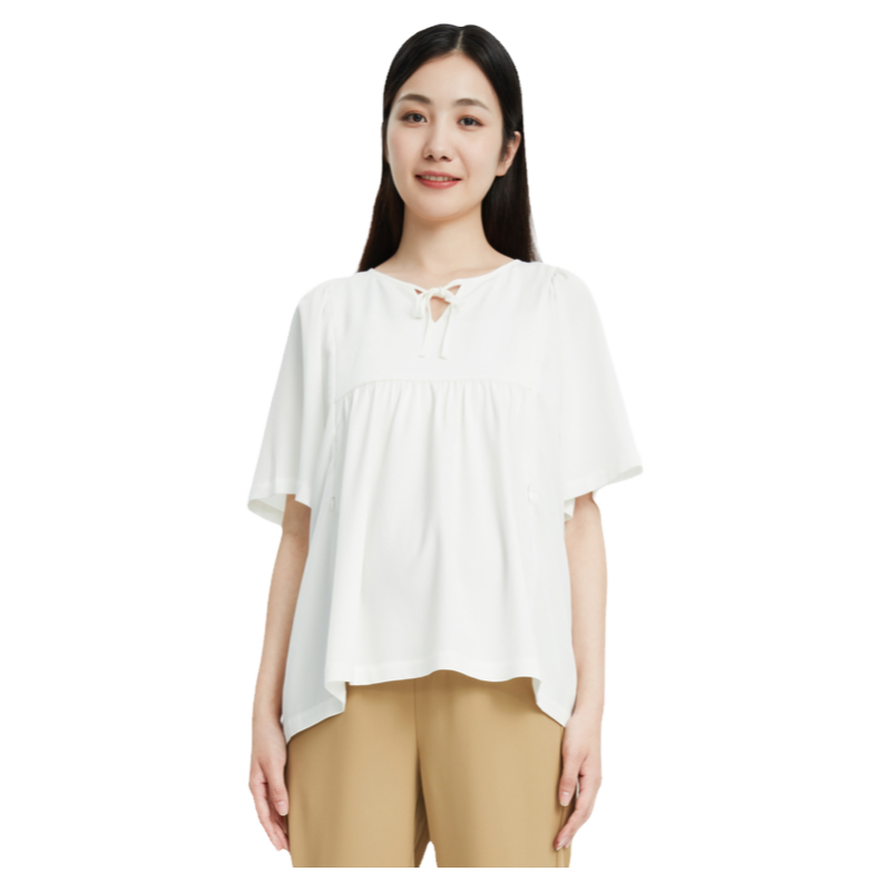 快乐屋人丝人棉孕妇短袖上衣夏装