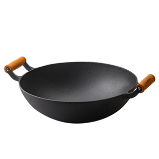 九鼎铸匠新款双耳元宝锅铸铁炖锅老式鼎锅大生铁锅无涂层炒锅家用