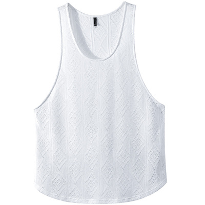 肌肉狗提花肌理感健身背心男