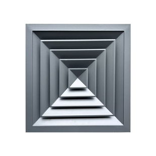 铝合金方形散流器中央空调百叶导风口吊顶回形四面出风通风口