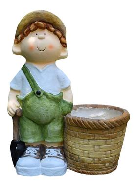 创意可爱小孩花盆阳台户外花园造景庭院别墅景观装饰树脂摆件花器