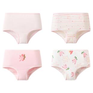 巴拉巴拉女童内裤儿童三角短裤小童宝宝中童平角男童四角裤四条装