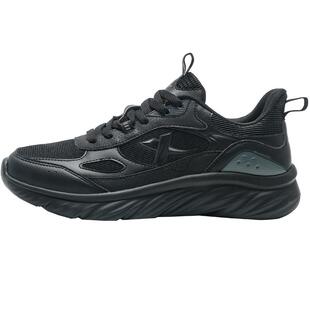 特步男鞋2026新款春季官方正品网面休闲鞋子软底黑色透气运动鞋男