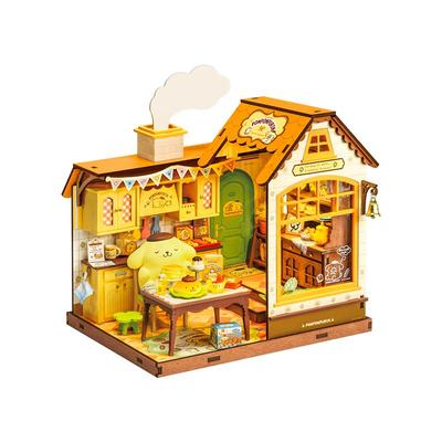 rolife若来diy小屋三丽鸥布丁狗的悠闲早餐手工积木微缩模型礼物