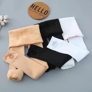 袜舞蹈腿肉袜光肤色 绒白色连裤 锦纶冬款 儿童女童打脚加加厚踩底裤