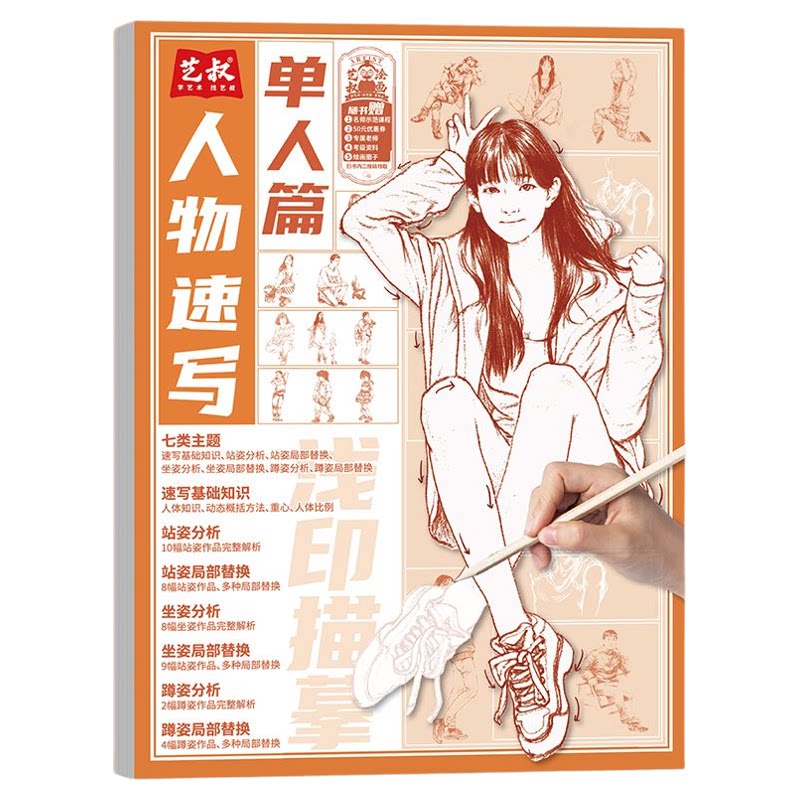 人物速写局部动态线稿临摹本