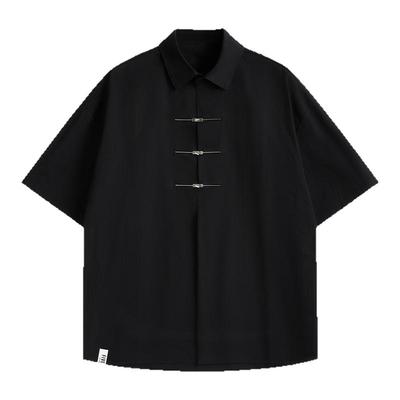 新中式冰丝衬衫短袖男女夏季衬衣