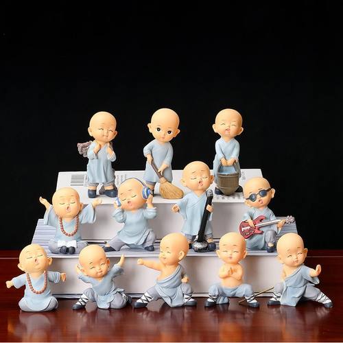 办公桌创意礼品家居摆件新款禅意套装工艺树脂文化用品办公小和尚