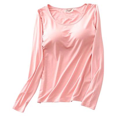 带胸垫女士莫代尔棉长袖