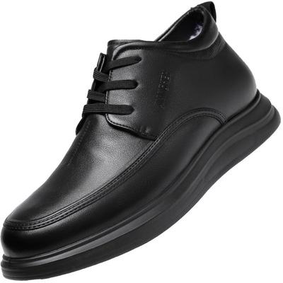 强人3515皮鞋男冬季保暖真皮羊毛