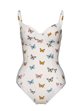 度假泳衣女复古花鸟系列