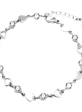 爱心锆石手链女生ins小众设计