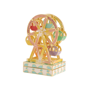 A幸运摩天轮珐琅首饰盒闺蜜礼物珠宝三金便携戒指盒儿童女孩公主