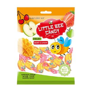 俄罗斯风味小蜜蜂爆浆软糖200g儿童小吃下午茶休闲零食品