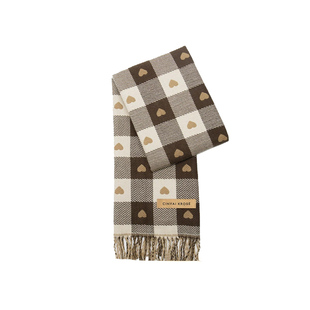 新款黑色格子仿羊绒围巾女冬季韩版流苏加厚保暖高级感情侣围脖