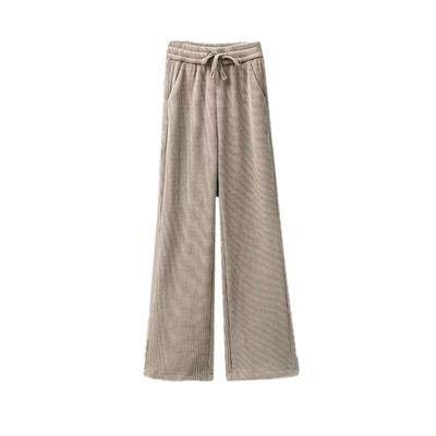 新款雪尼尔阔腿裤垂感加厚直筒裤