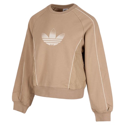 阿迪达斯三叶草女子2025春季新款仿麂皮运动宽松卫衣套头衫JN1646