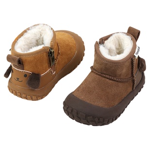童泰冬季儿童短靴棉靴小童雪地靴防滑男女童休闲靴软底宝宝雪地靴
