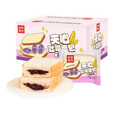 桃李夹心吐司紫米整箱