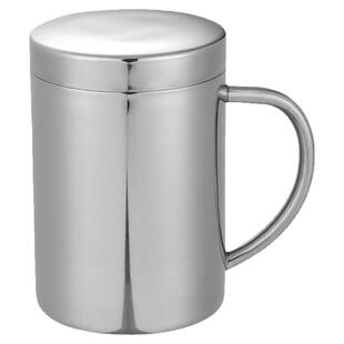 304不锈钢幼儿园水杯儿童马克杯韩式金色餐厅茶杯带盖双层隔热杯