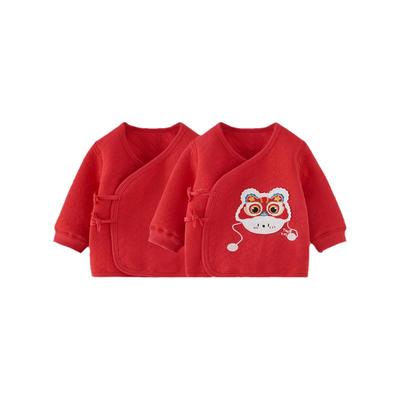 童泰婴儿上衣秋冬季纯棉保暖新生儿宝宝和尚服红色过年喜庆新年装