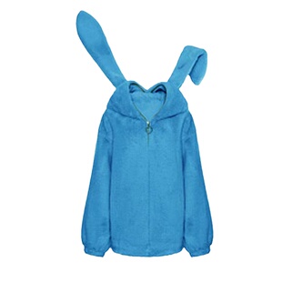 明星同款甜美学院风兔子耳朵羊羔毛保暖外套女设计感小众大衣