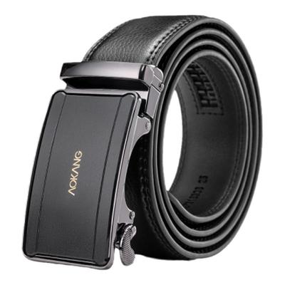 奥康牛皮年轻人男士腰带自动扣