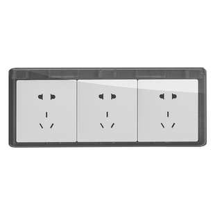 超薄三位插座防水盒86型三排连体电源开关防溅盒粘贴式插座防水罩