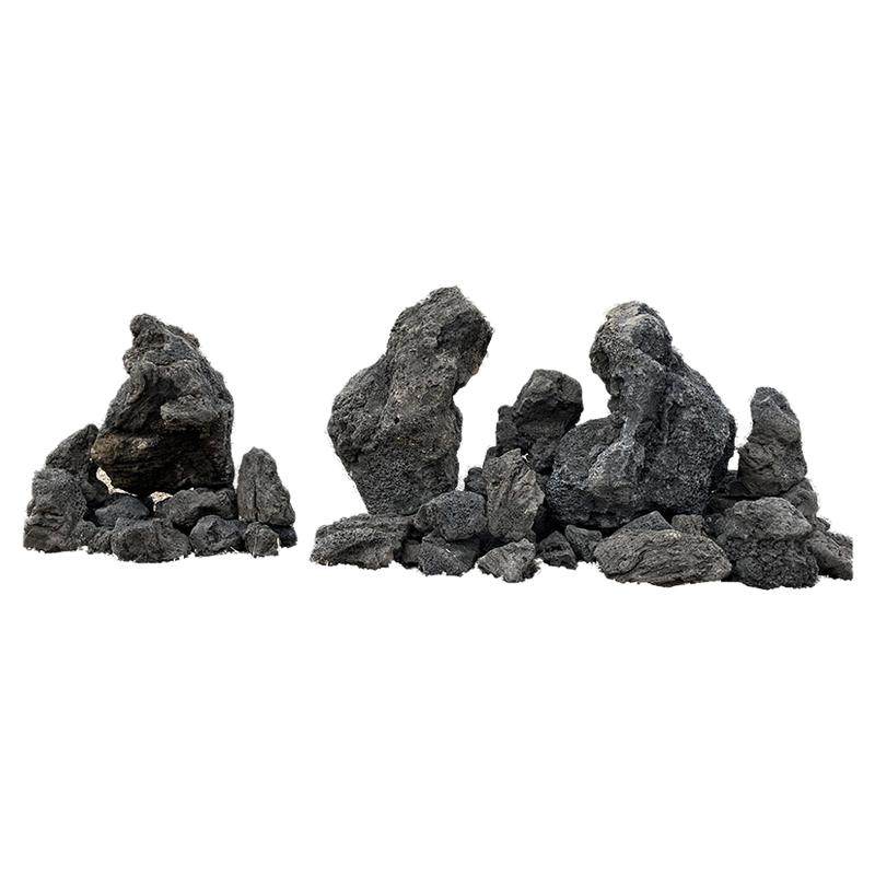 黑色天然火山石大块鱼缸造景熔岩石假山草缸山水石过滤颗粒垫底