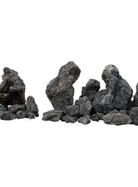 黑色火山石大块火山岩鱼缸造景石