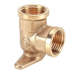 黄铜304不锈钢带座弯头内外丝90/45度弯接头4分6分双内丝水管配件