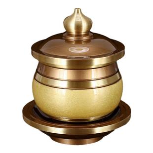 圆通佛具家用供佛水杯净水杯家用敬神黄铜酒杯财神高脚圣水杯大号