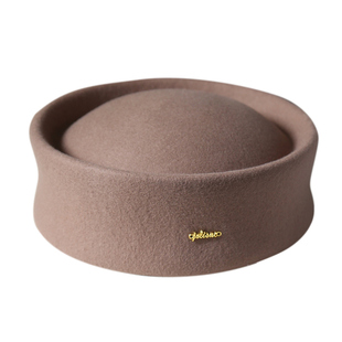 走秀造型款 药盒帽型轻奢高级感复古羊毛呢礼帽子女欧美时尚小众