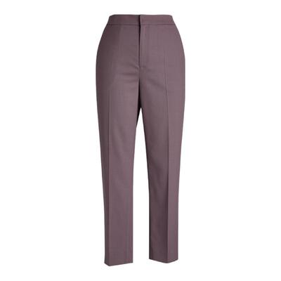 烟灰紫通勤羊毛西装裤