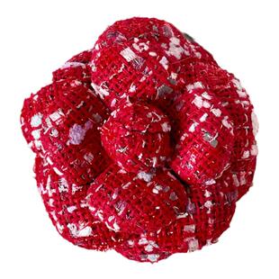 高档山茶花结婚礼花胸针女红复古小香风编织胸花新娘伴娘布艺饰品