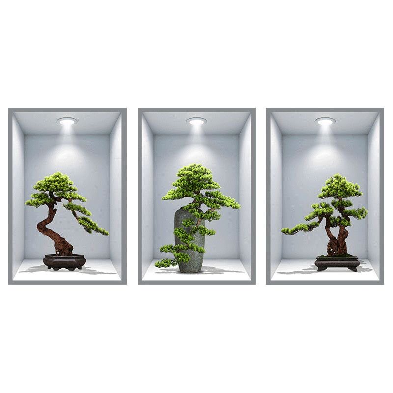 3d立体植物花卉客厅三联装饰画